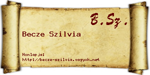 Becze Szilvia névjegykártya